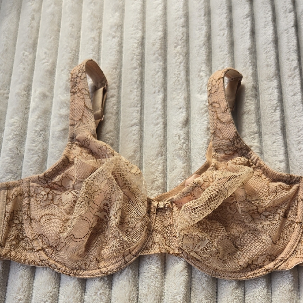 Cacique Nude Full Coverage Modern Lace Underwire Bra 42C